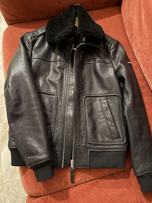 Куртка шкіряна жіноча, утеплена, бренду superdry