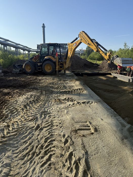 Usługi koparko ładowarka cat444prace,roboty ziemne załadunek,niwelacja