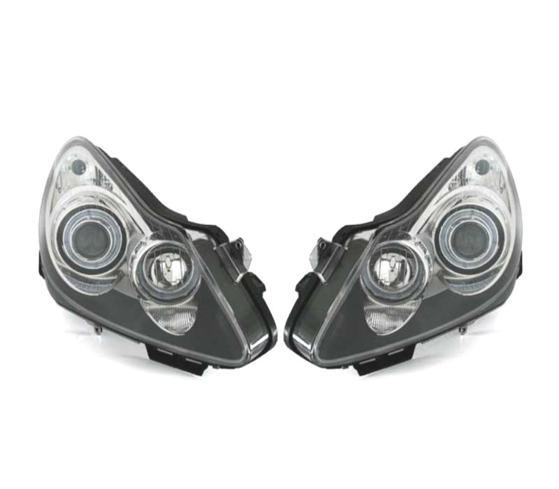 FARÓIS OPEL CORSA D 06-10 ANGEL EYES FUNDO PRETO