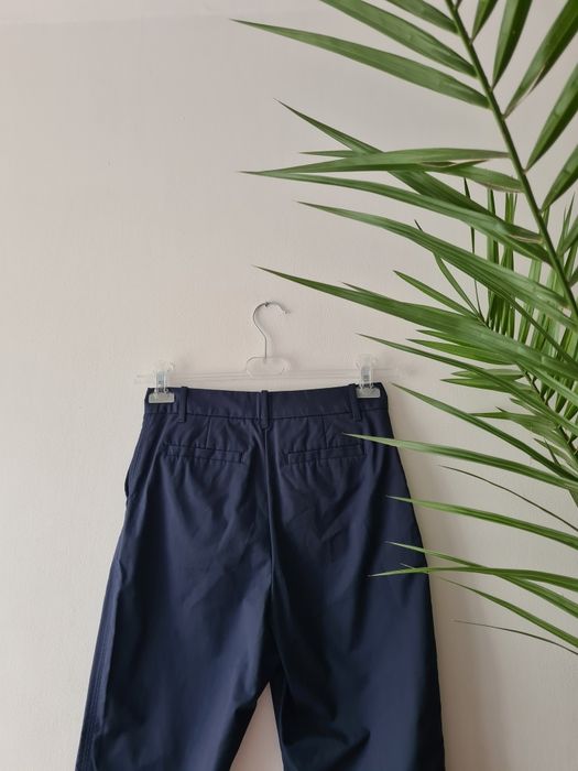 Spodnie chinosy eleganckie granatowe S/M