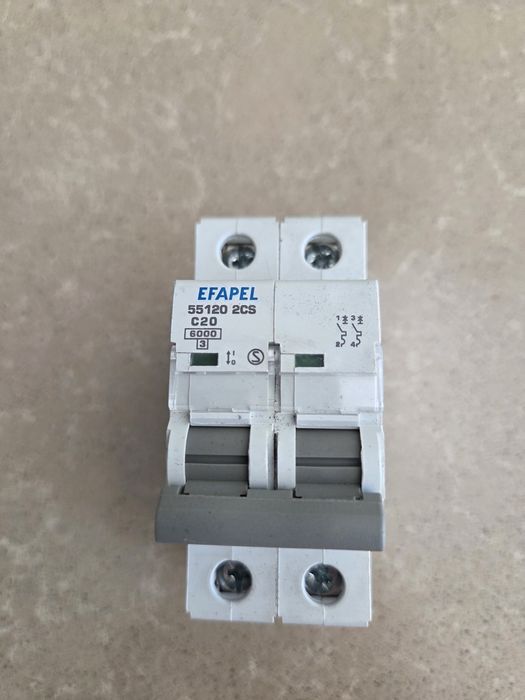 Efapel 55120 2cs c20 disjuntor bipolar