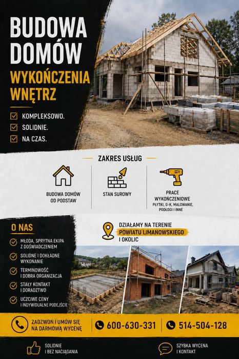 Budowa domów / stany surowe / wykończenia