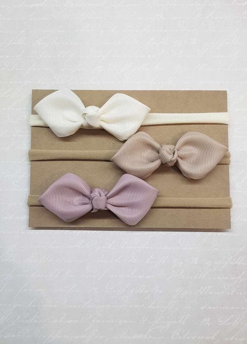 Trzy opaski kokardki dla niemowląt I dużych dziewczynek SUPER CENA