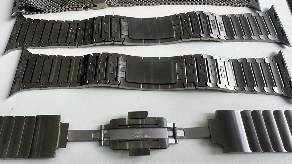 Ремінець, Браслет Оригинал Apple Watch Natural Titanium, Black, Link