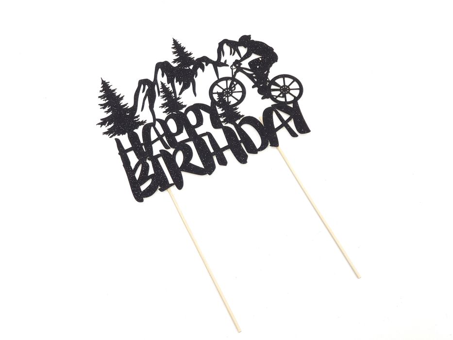 Czarny Toper na prezent urodziny dla rowerzysty kolarza rower impreza