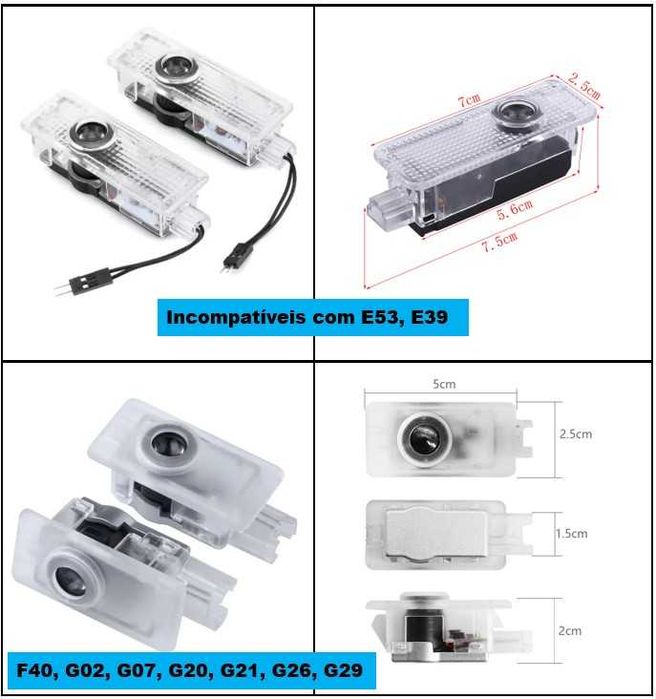 2 Luzes cortesia, BMW, ///M, ///M Performance, 50º aniversário etc. a partir de €14,00