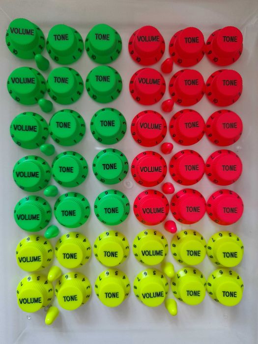 Strat knobs guitarra Neon e Swirl (pintados como os antigos da Ibanez)