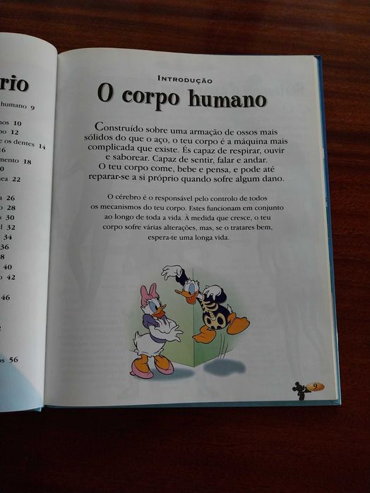 O Corpo Humano, livro didático, com personagens da Disney