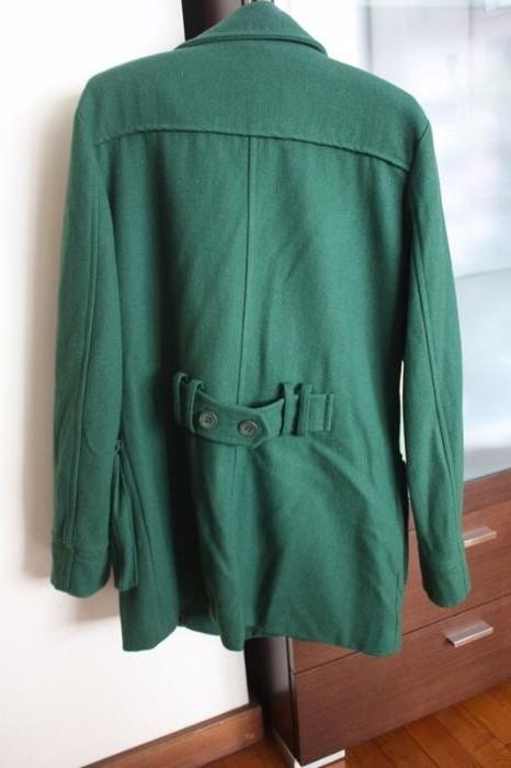 Casaco de Fazenda de lã verde escuro MASSIMO DUTTI tamanho M