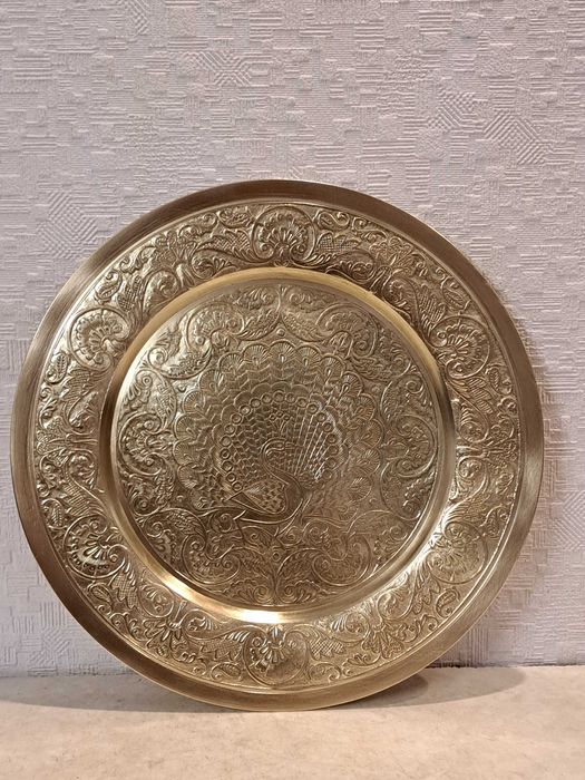 Бронзовый поднос, разнос - Фазан - бронза, латунь.