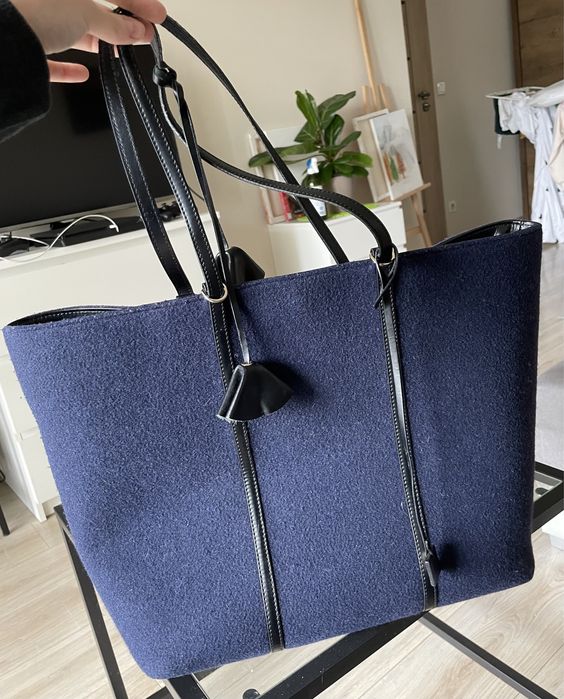Coccinelle torebka skórzana tote shopper A4