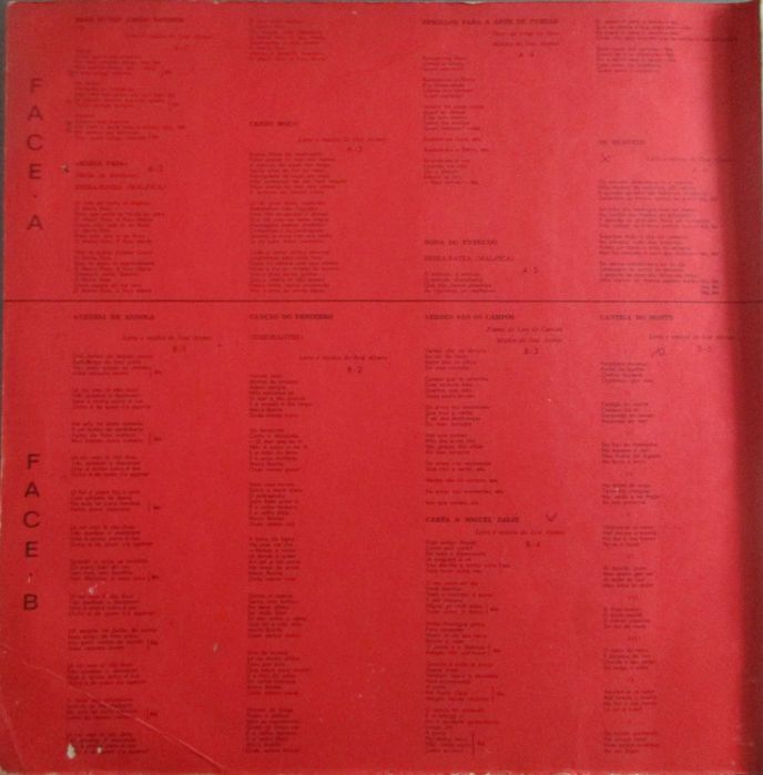 José Afonso	- - - - -		Traz Outro Amigo Também	- - - - -	LP