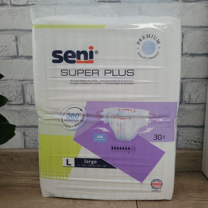 Pieluchy pampersy dla dorosłych seni super plus r.L  30 sztuk