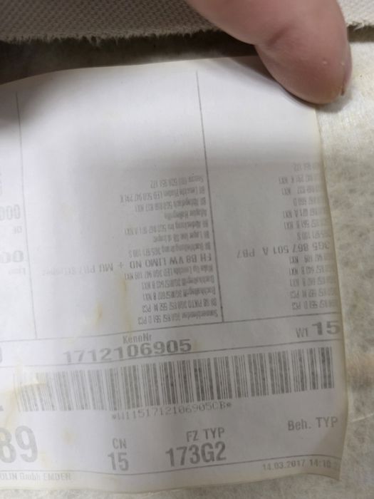 VW Passat B8 Sedan Podsufitka Sufit