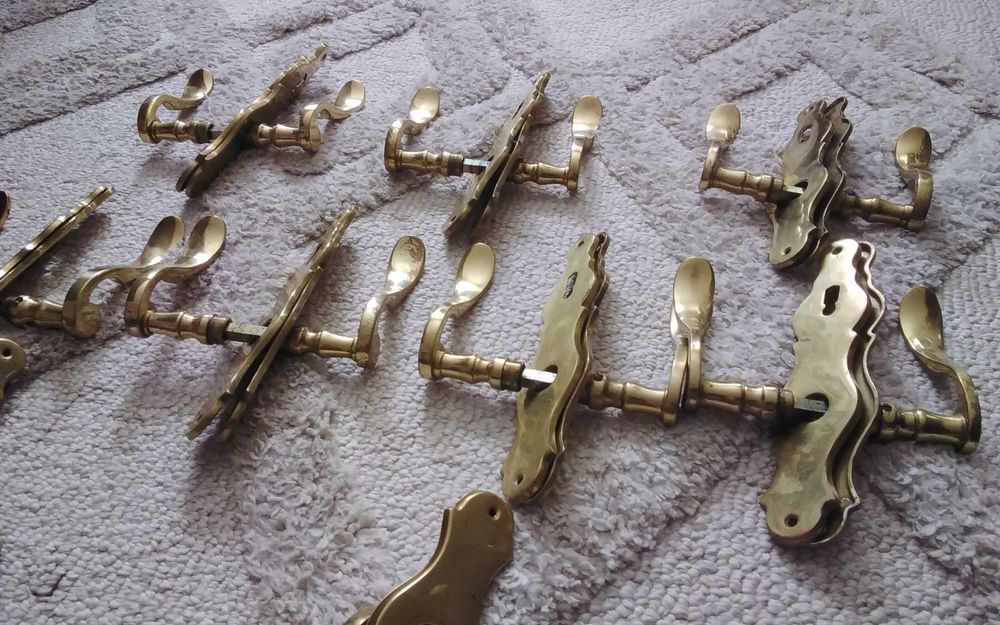 Klamki stare mosiężne