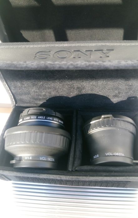 várias lentes Sony (37mm) e nikon (28mm]