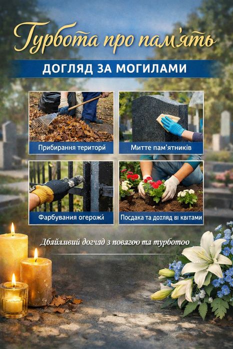 Послуги з прибирання могил м.Коростень