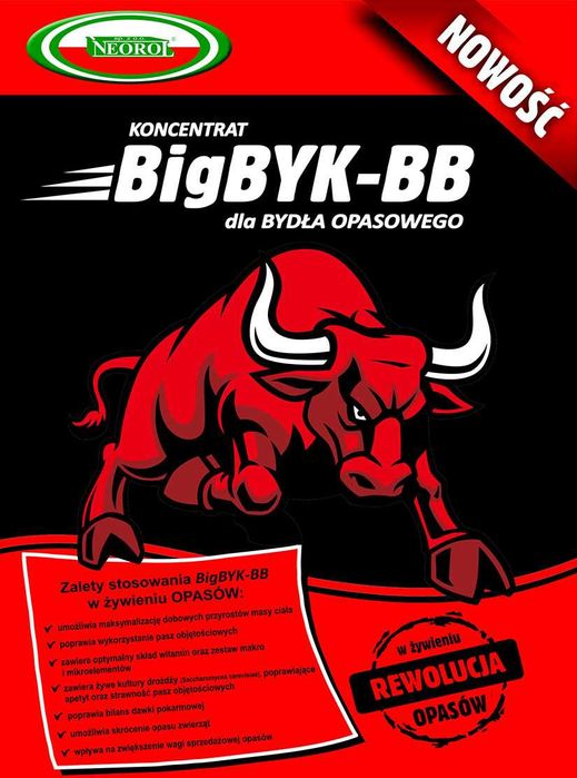Nowa cena Koncentrat dla opasów byków Big Byk Neorol 1t