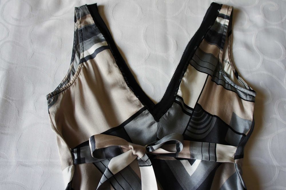 Top wiązany bluzka jedwabna damska XS / 34 jedwab naturalny 100%