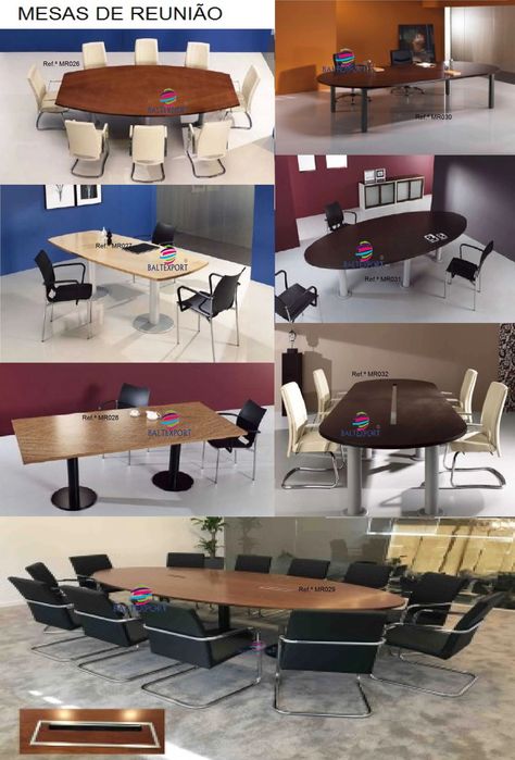 Mesa de Reunião Retangular Oval Semi-Oval Oblíqua Circular Redonda Nov