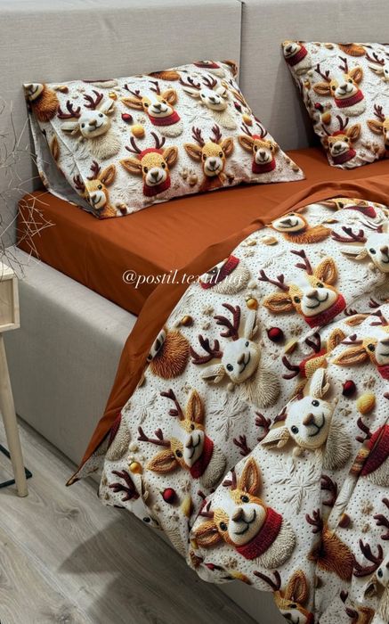 Полуторний комплект постільної білизни | Новий | 100% бавовна