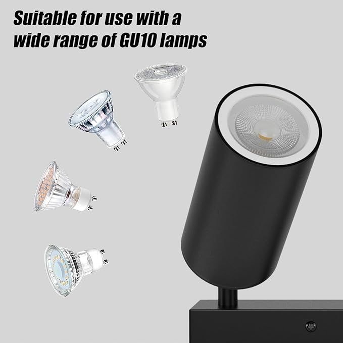 Aipsun czarna LED, lampa sufitowa z podwójnym płomieniem reflektor