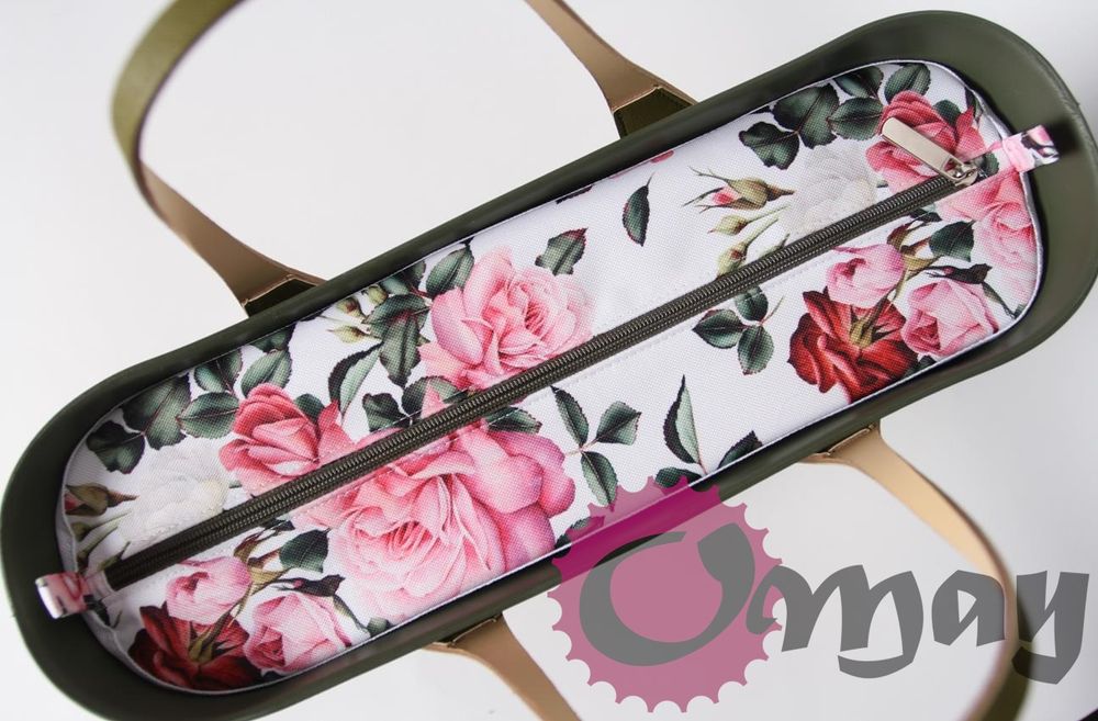 organizer do OBAG STANDARD kwiaty róże dzikie KHAKI 2 kieszenie OMAY