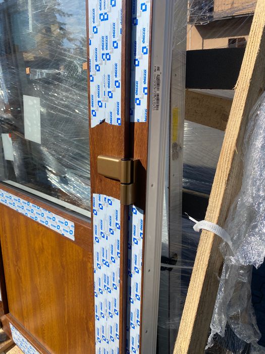 Drzwi wejściowe PCV PVC zewnętrzne 100/207 złoty dąb