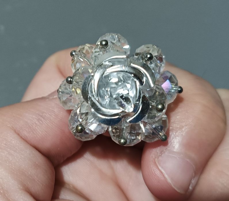 Anel Flor Transparente novo