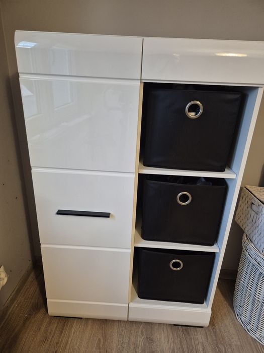 Komoda biala połysk fever black red white