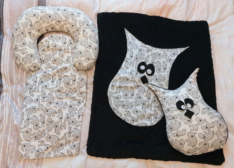 Mata i poduszki, poduszka rogal dla niemowlaka, dziecka, do wózka