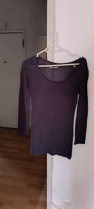 Camisola/Túnica azul escura tamanho S em algodão
