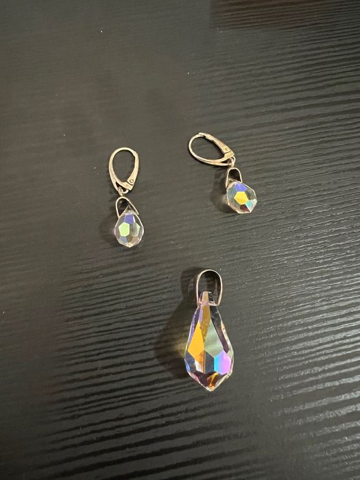 Kolczyki, przywieszka srebro Swarovski