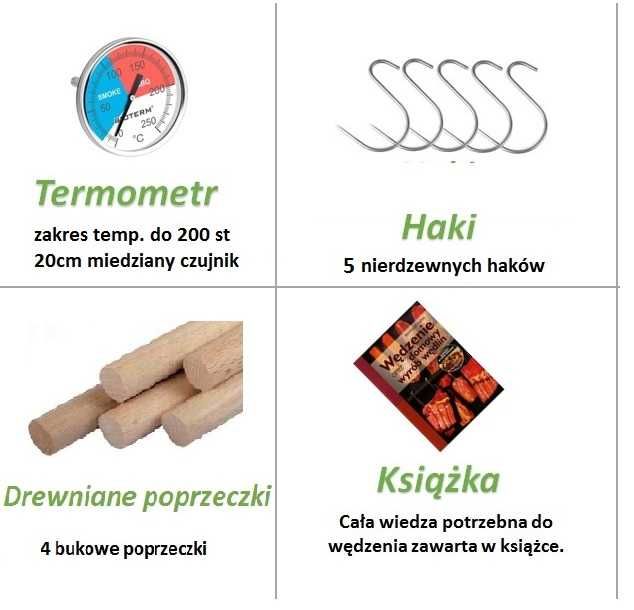 Wędzarnia metalowa z piecykiem 180x55x50 wędz. na zimno / na gorąco