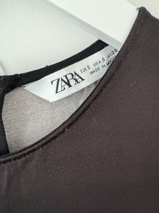 ZARA satynowa sukienka midi maxi