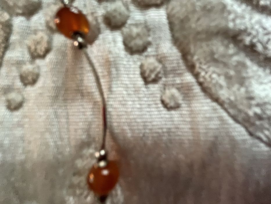 Branzoletka srebrna z bursztynem jak nowa