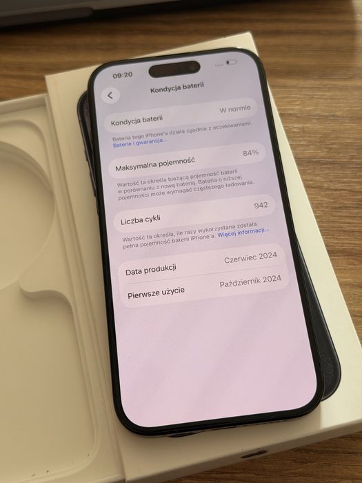 iPhone 15 Pro Niebieski Tytan - Bardzo dobry stan, z pudełkiem