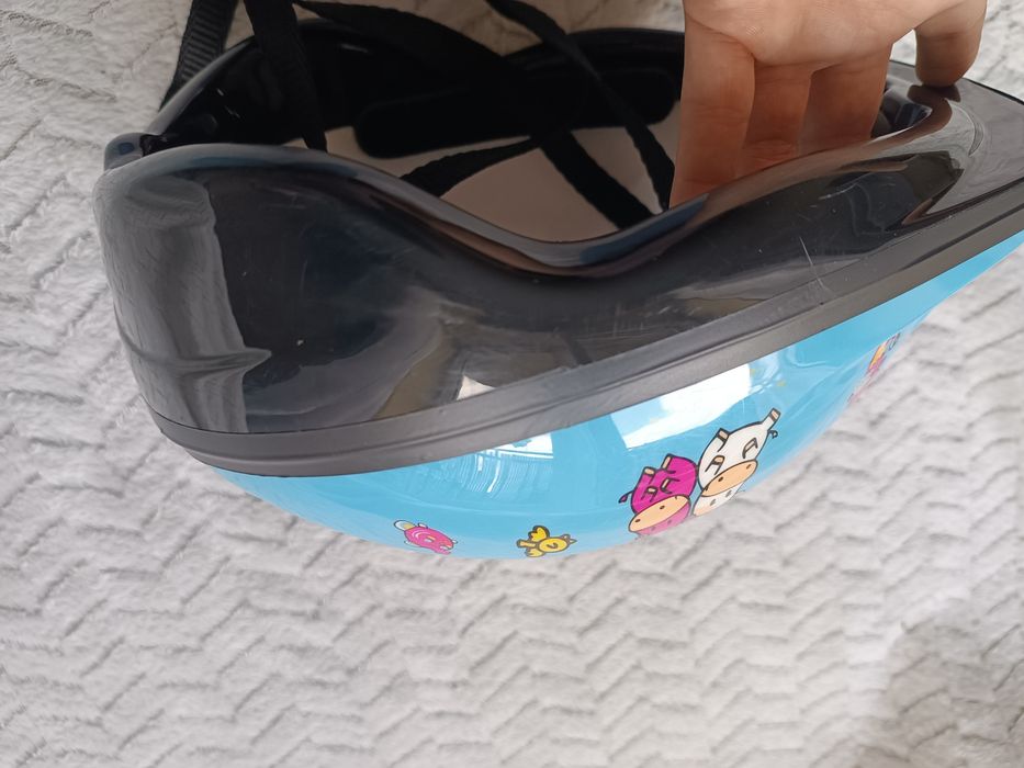 Kask dziecięcy dziewczęcy niebieski rowerowy rozmiar M obwód 52-53 cm