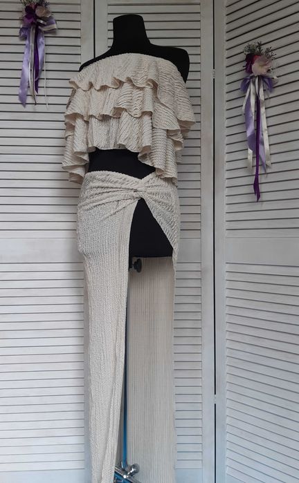 Пляжная юбка миди с разрезом в бохо, этно стиле ego