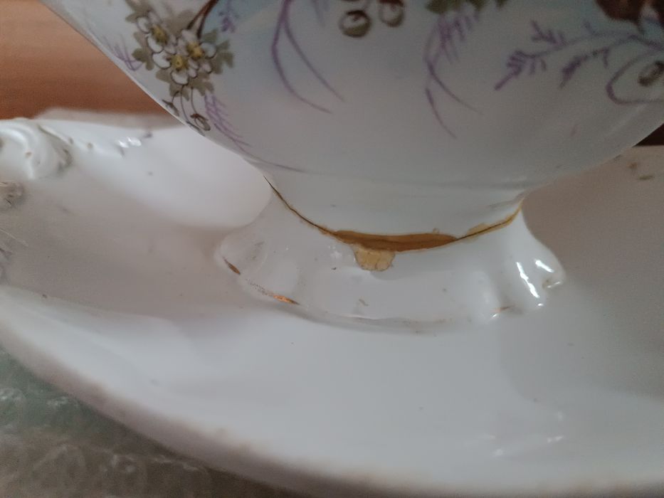 Соусник антикварный фарфоровый М С Кузнецов