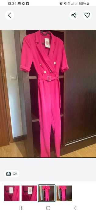 Macacão rosa (fuscia) novo, tamanho s/m para venda ainda com etiqueta