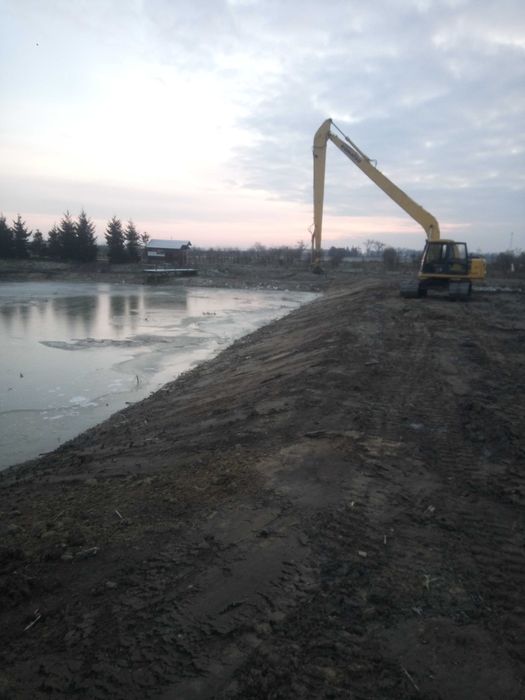 kopanie stawów ,koparka long ,długie ramie, czyszczenie stawu
