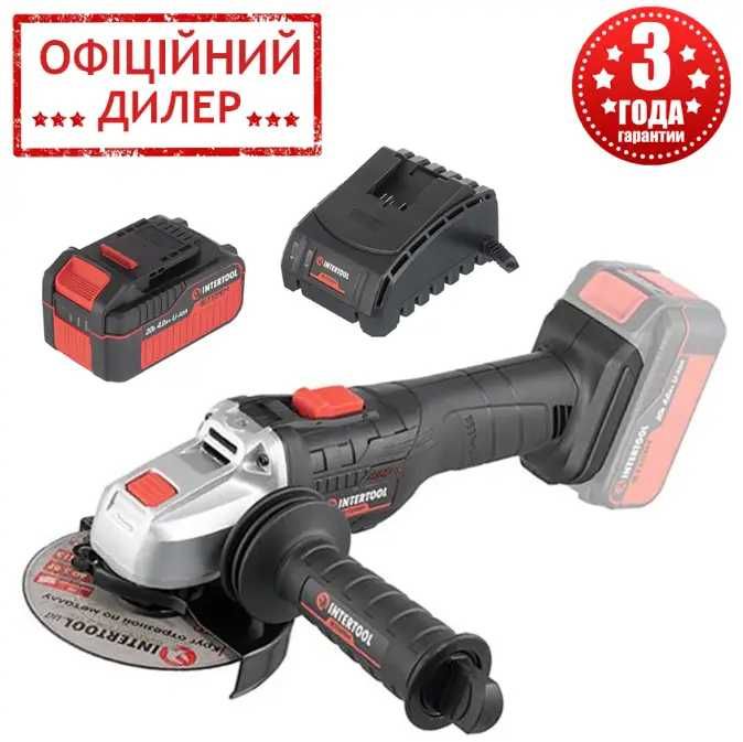 Болгарка аккумуляторная Intertool WT-9366 + ЗУ 2 А + АКБ 4 Ач