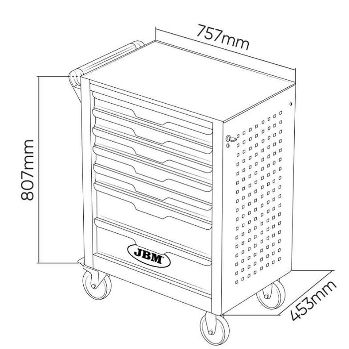 Carro de Ferramentas 7 gavetas com 154 Peças