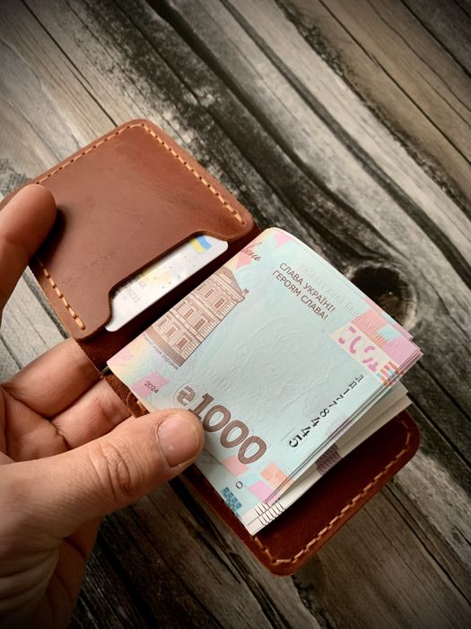 Кожаный зажим для денег,кошелек,портмоне ручной работы t.d.family !