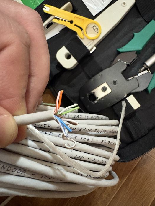 кабель cat 5e, rj 45, набір для монтування інтернет мережі