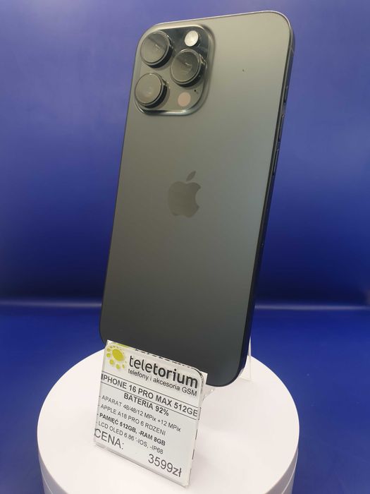 iphone 16 Pro Max 512GB/Bat 92%/Teletorium Leroy Merlin Szczawno-Zdr