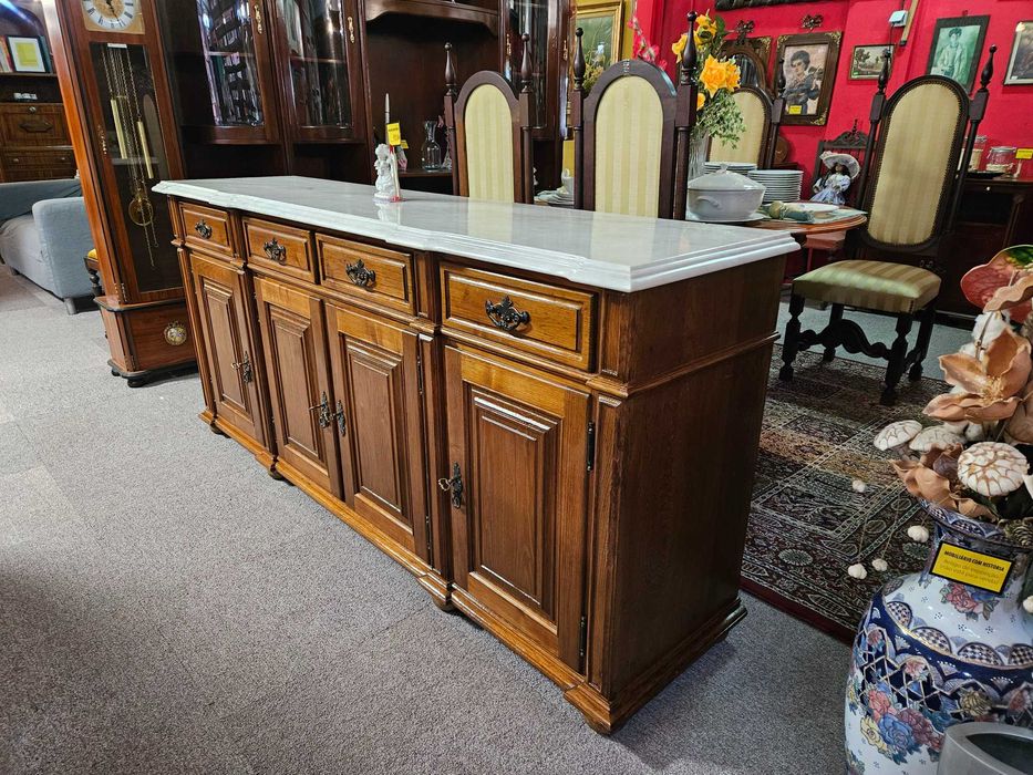 Aparador em madeira maciça com tampo em pedra - óptimo estad