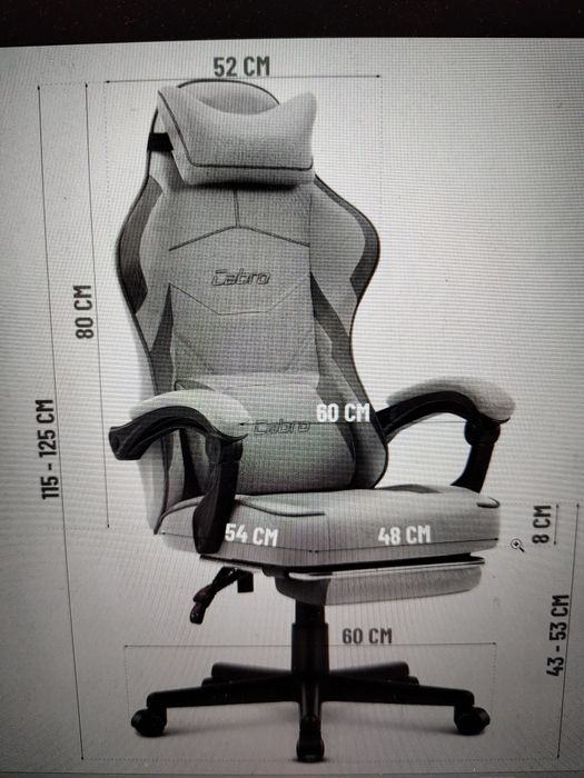 Fotel gamingowy Cabro C502 Szary