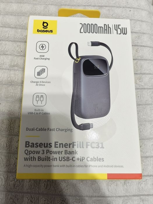 Повербанк  Baseus QPow 3 Enerfill 20000mAh 45W Новинка  2025